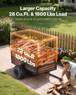 VEVOR Dump Trailer 1800 lbs 28 Cu. Ft Tow Behind Steel Garden Yard Trailer Cart