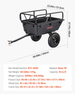 VEVOR Dump Trailer 500 lbs 10 Cu. Ft Tow Behind Plastic Garden ATV Trailer Cart