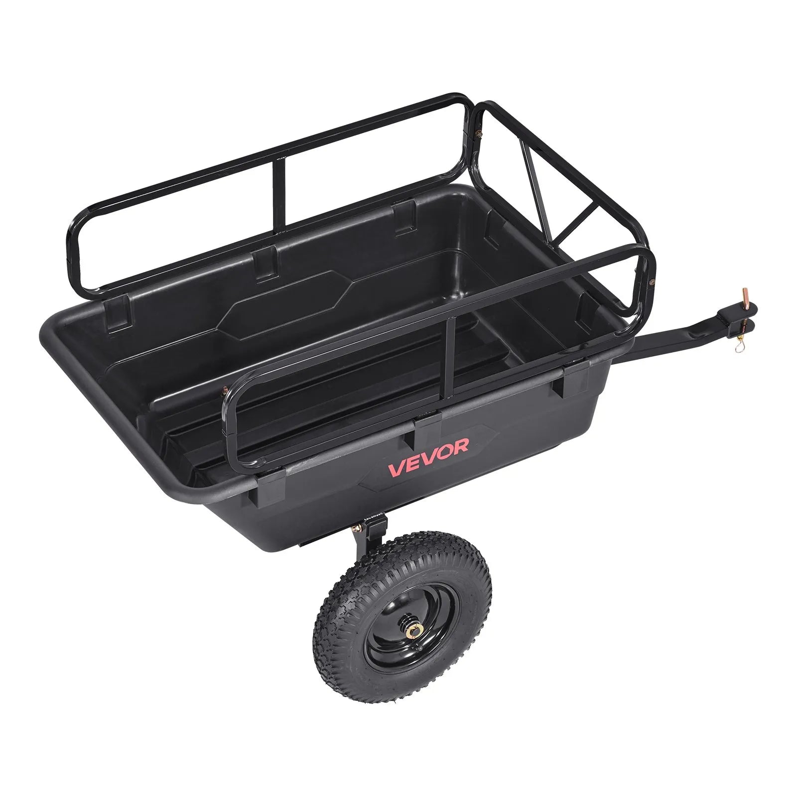 VEVOR Dump Trailer 500 lbs 10 Cu. Ft Tow Behind Plastic Garden ATV Trailer Cart