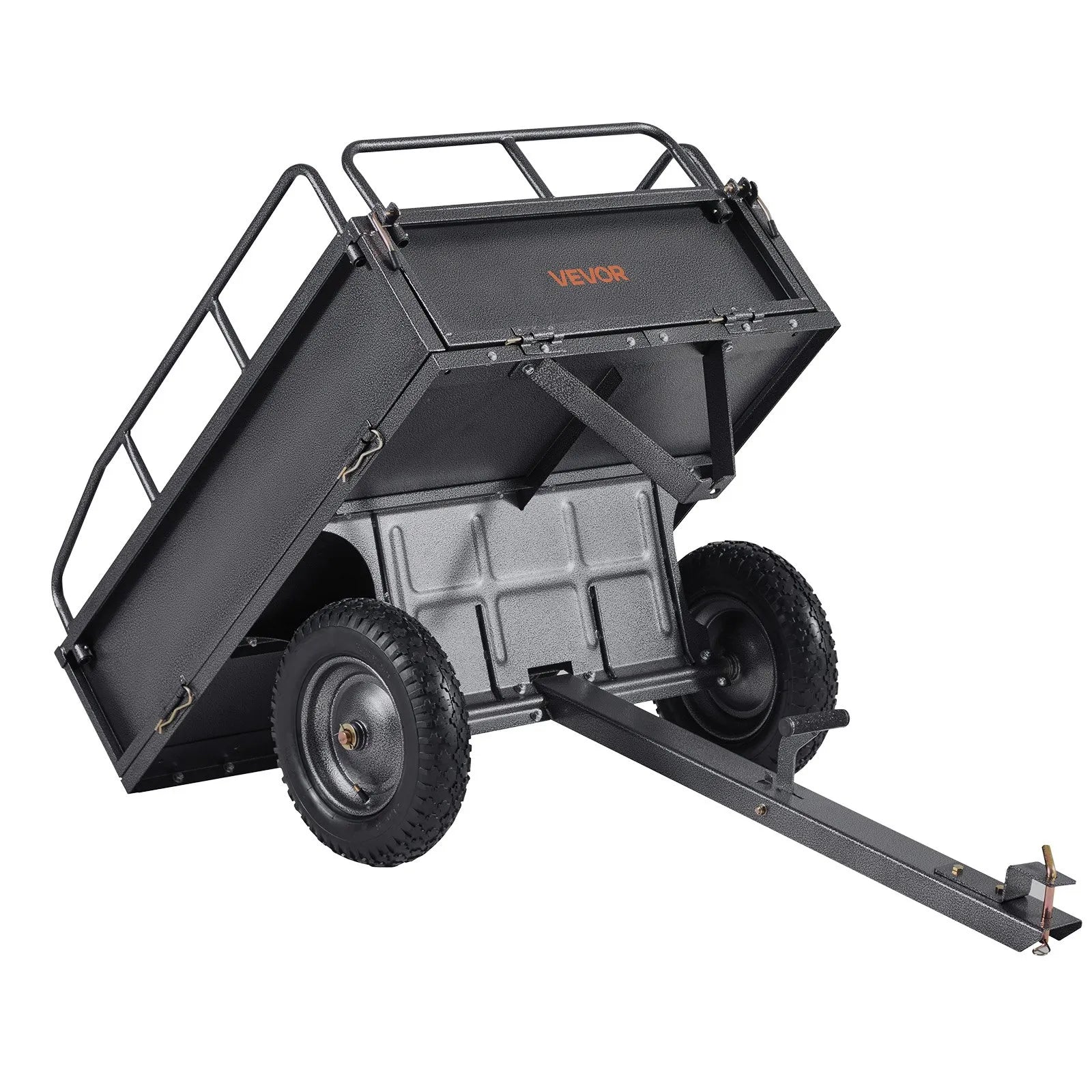VEVOR Steel Dump Cart 10 Cu. Ft 500LB for ATV/UTV Trailer Tow Behind Heavy Duty