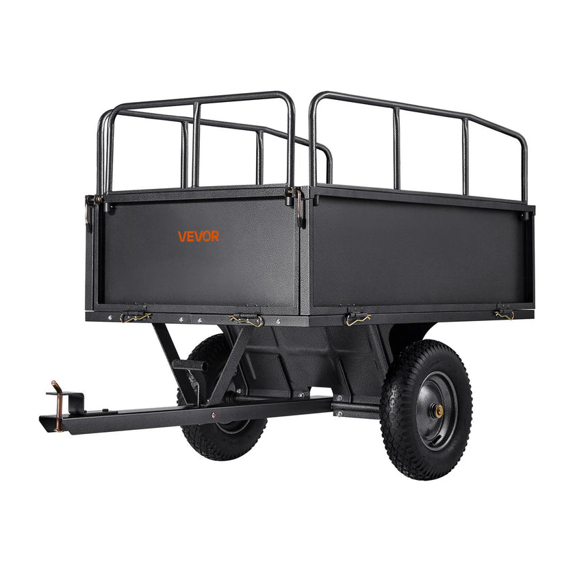 VEVOR Steel Dump Cart 17 Cu. Ft 600LB for ATV/UTV Trailer Tow Behind Heavy Duty