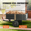 VEVOR ATV Trailer Heavy Duty Steel Dump Cart Tow Behind, 750 lbs 15 Cubic Feet, Garden Utility Trailer Yard Trailers with Removable Sides for Riding Lawn Mower Tractor
