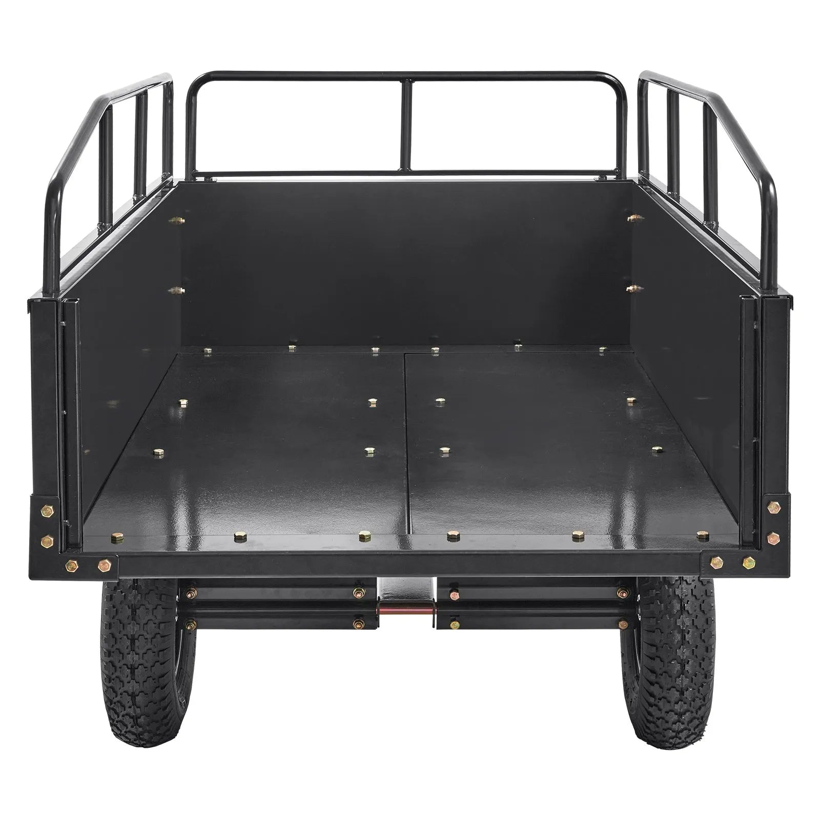 VEVOR ATV Trailer Heavy Duty Steel Dump Cart Tow Behind, 750 lbs 15 Cubic Feet, Garden Utility Trailer Yard Trailers with Removable Sides for Riding Lawn Mower Tractor