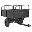 VEVOR ATV Trailer Heavy Duty Steel Dump Cart Tow Behind, 750 lbs 15 Cubic Feet, Garden Utility Trailer Yard Trailers with Removable Sides for Riding Lawn Mower Tractor