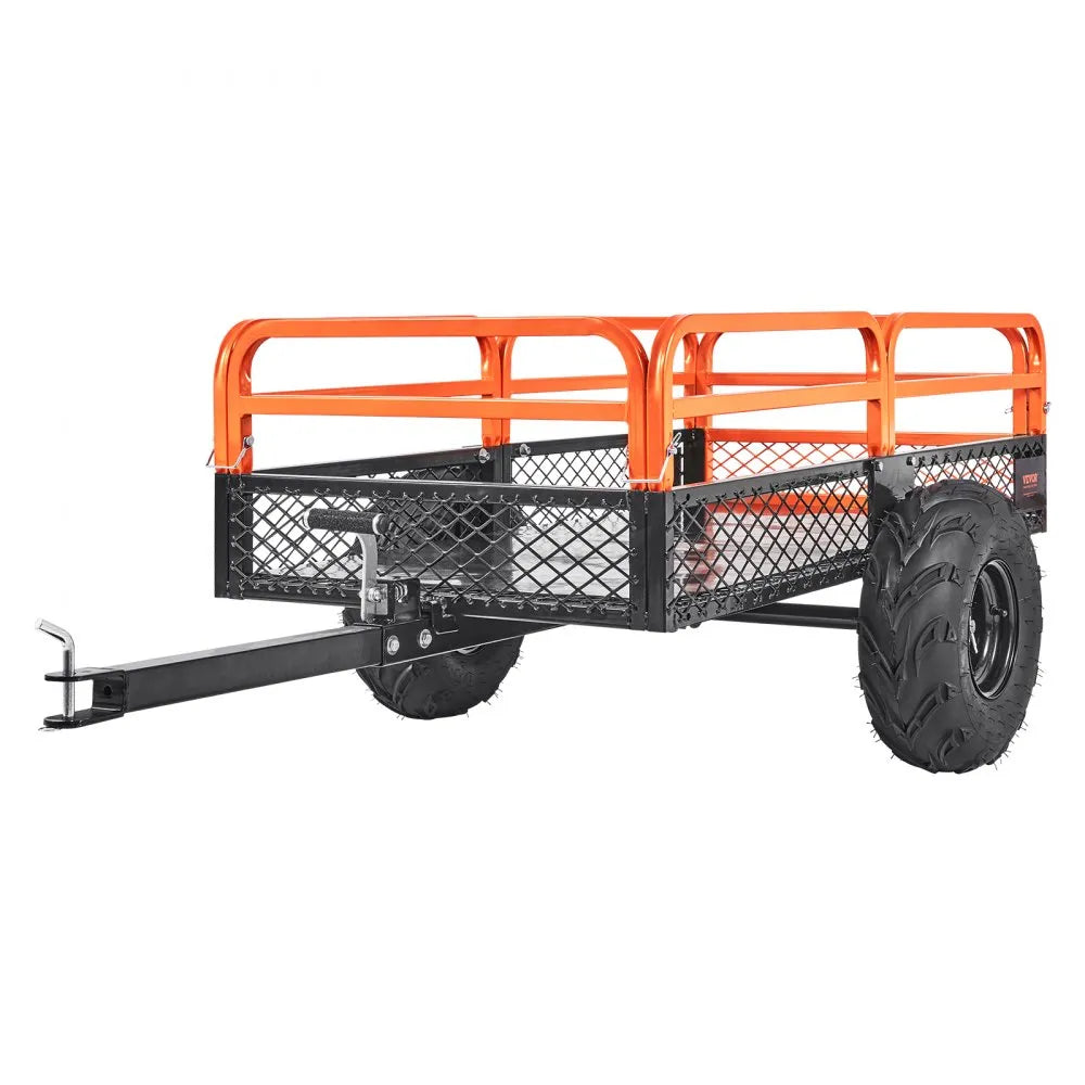 VEVOR Heavy Duty Steel ATV Dump Trailer, 1500-Pound Load Capacity 15 Cubic Feet, with Removable Sides and 2 Tires, Tow Behind Dump Cart Garden Trailer, for Mowers, Tractors, ATV, UTV