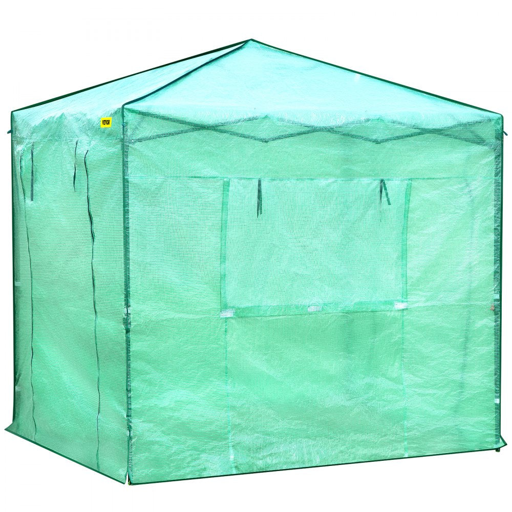 Vevor Walk-in Greenhouse Portable Pop-up Garden 8x6ft W/roll-up Doors & Windows