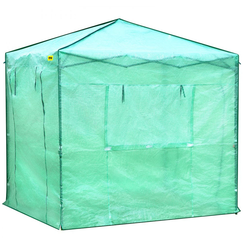 Vevor Walk-in Greenhouse Portable Pop-up Garden 8x6ft W/roll-up Doors & Windows