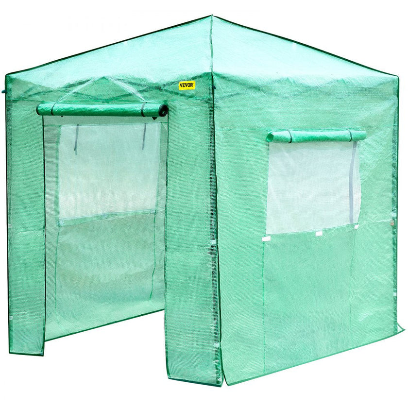 Vevor Walk-in Greenhouse Portable Pop-up Garden 8x6ft W/roll-up Doors & Windows