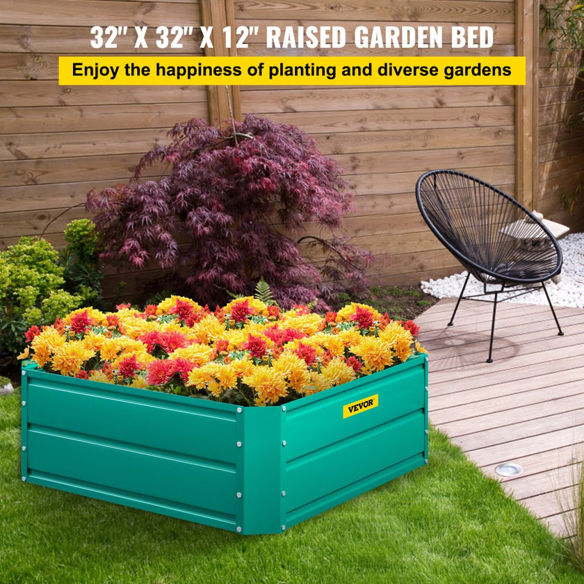 VEVOR Galvanized Raised Garden Bed, 32