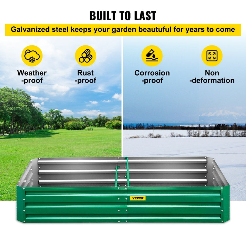 VEVOR Galvanized Raised Garden Bed, 48
