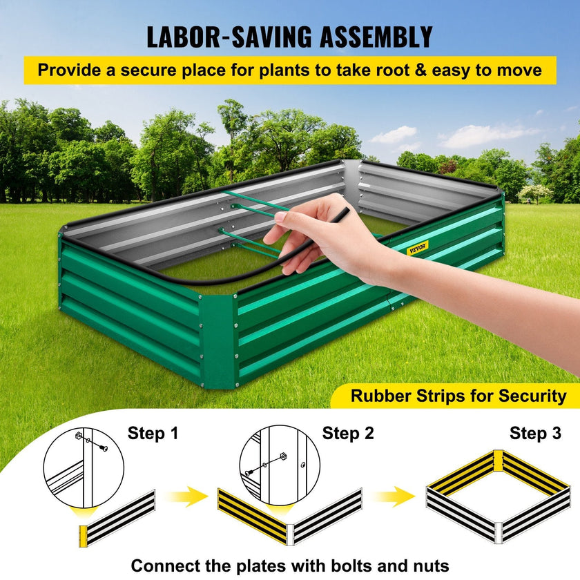 VEVOR Galvanized Raised Garden Bed, 48