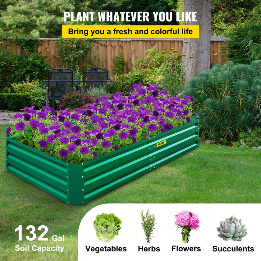 VEVOR Galvanized Raised Garden Bed, 48