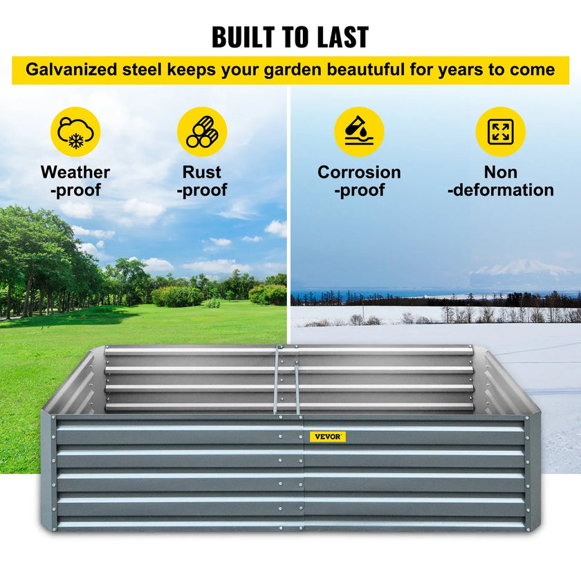 VEVOR Galvanized Raised Garden Bed, 48