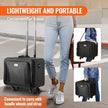 VEVOR Rolling Makeup Train Case Large Storage 3 Tiers, Convenient Carry With Handle, Wheels, Strap, Professional Makeup Storage Organizer Box Make Up Carrier Waterproof Oxford, Black