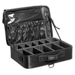 VEVOR Makeup Train Case Large Storage 3 Tiers, Convenient Carry With Handle, Strap, Professional Waterproof Oxford Makeup Storage Organizer Box, Heavy Duty Make Up Carrier, Black