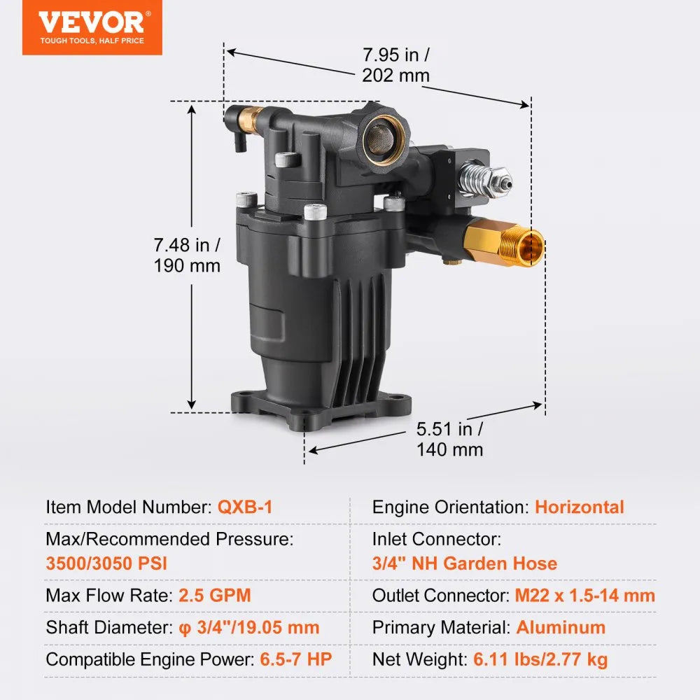 VEVOR Pressure Washer Pump 3/4
