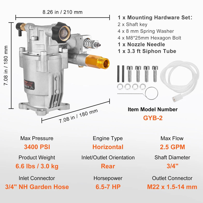 VEVOR Pressure Washer Pump, 3/4