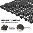 VEVOR Modular Interlocking Cushion, Black PVC Drainage Mats, 50 Pack Floor Tiles, Non-Slip Drainage Floor Tile, Bathroom Anti-Slip Mat, Kitchen Drainage Tile, Pool Floor Tile, Restroom Floor Mat, Wet Area Floor Tiles, Interlocking PVC Mats