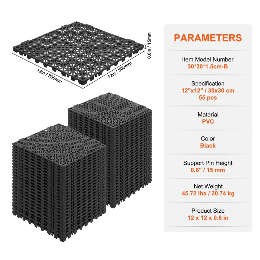 VEVOR Modular Interlocking Cushion, 55 Pack 12