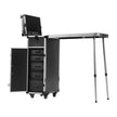 VEVOR Professional Makeup Train Case Aluminum Cosmetic Case, Workbench With Supporting Legs, Rolling Makeup Case Extra Large Trolley Makeup Travel Organizer, with 360° Swivel Wheels, Black