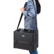 VEVOR Makeup Train Case 14.6 inch Large Portable Cosmetic Case, 6 Tier Trays Professional Makeup Storage Organizer Box Make Up Carrier with Handle And Strap Travel Case for Women and Girls - Black