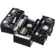 VEVOR Makeup Train Case 14.6 inch Large Portable Cosmetic Case, 6 Tier Trays Professional Makeup Storage Organizer Box Make Up Carrier with Handle And Strap Travel Case for Women and Girls - Black