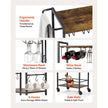 Bar Cart with Wine Rack & Glass Holder | 3-Tier Rolling Serving Cart | Rustic Brown & Black