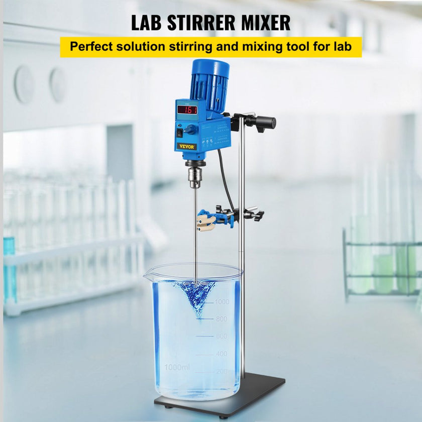 VEVOR 20L Electric Overhead Stirrer Mixer 2000RPM Digital Overhead Stirrer Mixer 200W Lab Mixer Blender Variable Speed Electric Overhead Mixer