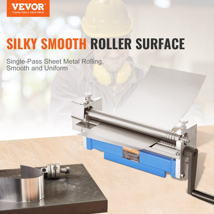 VEVOR Slip Roll Machine, 12.6 inches Forming Width in 20 Gauge Capacity, Sheet Metal Slip Roller Rolling Bending Machine, with 2 Detachable Rollers for Low Carbon Steel Copper Aluminum Alloy Sheet