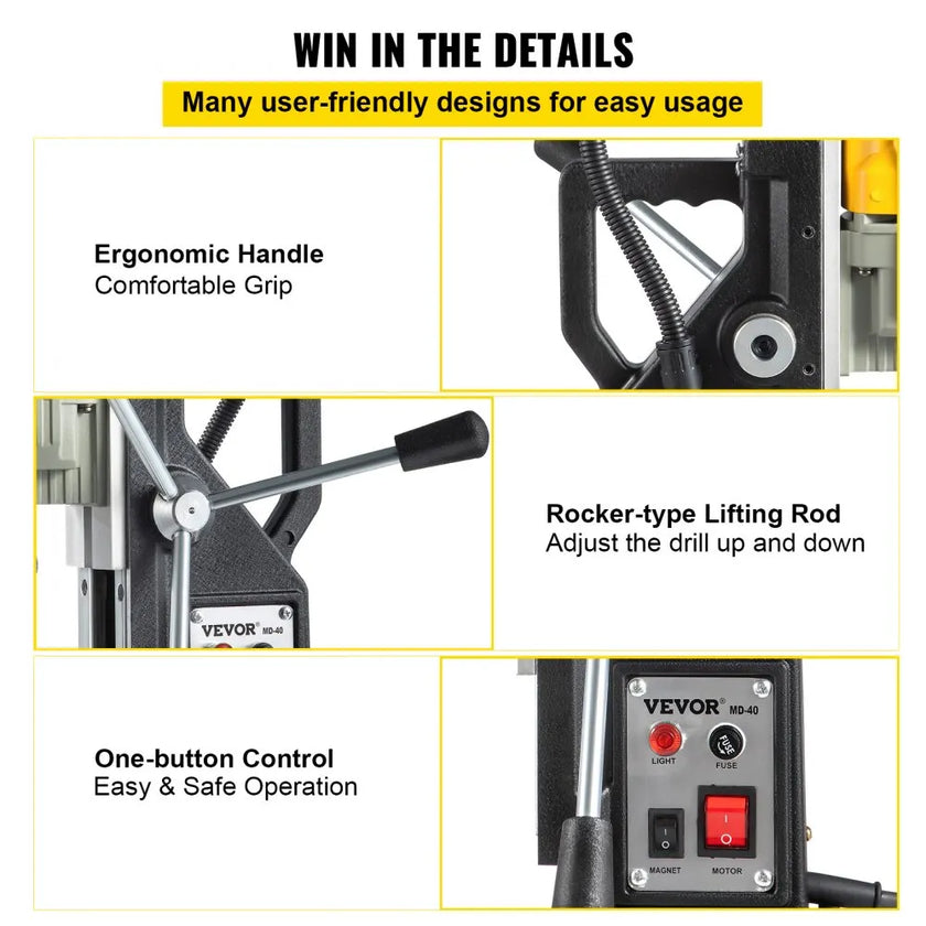 VEVOR Magnetic Drill, 1100W 1.57