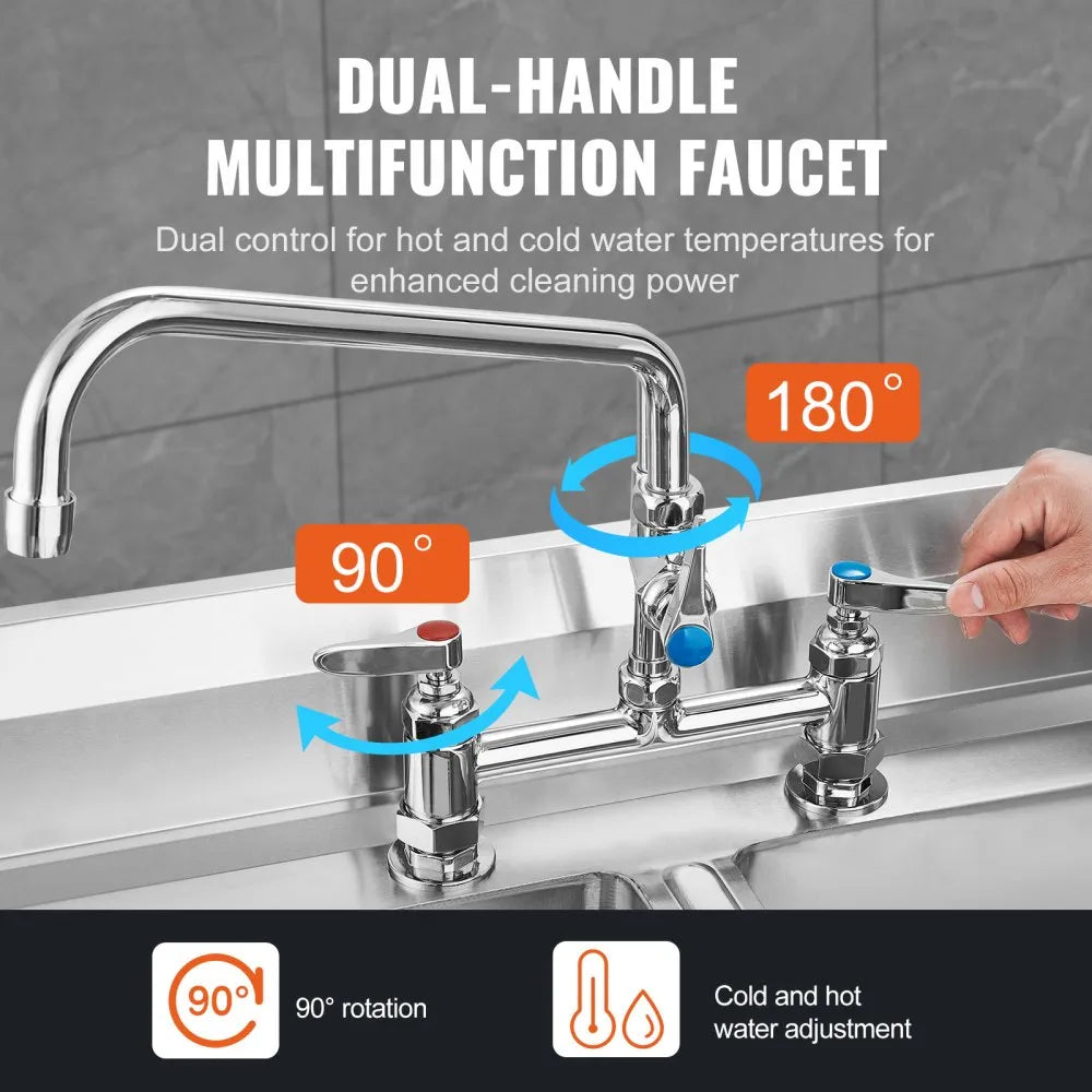VEVOR Commercial Faucet with Pre-Rinse Sprayer, 26