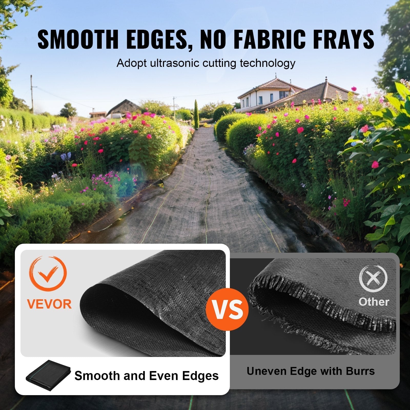 VEVOR Weed Barrier Landscape Fabric 3*50FT Heavy Duty Woven PP Weed Control Mat