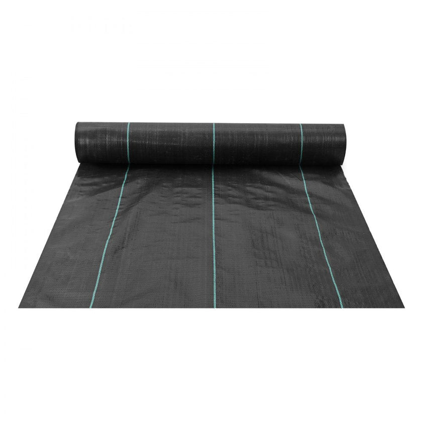 VEVOR Weed Barrier Landscape Fabric, 4 x 250 FT Geotextile Underlayment, PP Woven Garden Ground Cover, 5Oz Weed Control Fabric, Heavy Duty Weed Block Fabric w/Good Permeability, Gardening Mat, Black
