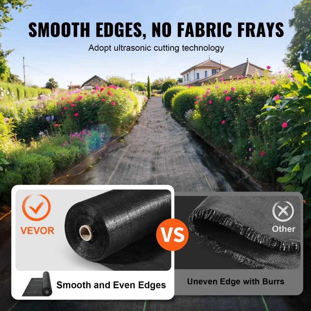 VEVOR Weed Barrier Landscape Fabric 4*300FT Heavy Duty Woven PP Weed Control Mat