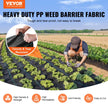 VEVOR Weed Barrier Landscape Fabric, 4*50FT Heavy Duty Garden Weed Fabric, Woven PP Weed Control Fabric, Driveway Fabric, Geotextile Fabric for Landscaping, Ground Cover, Weed Blocker Weed Mat, Black