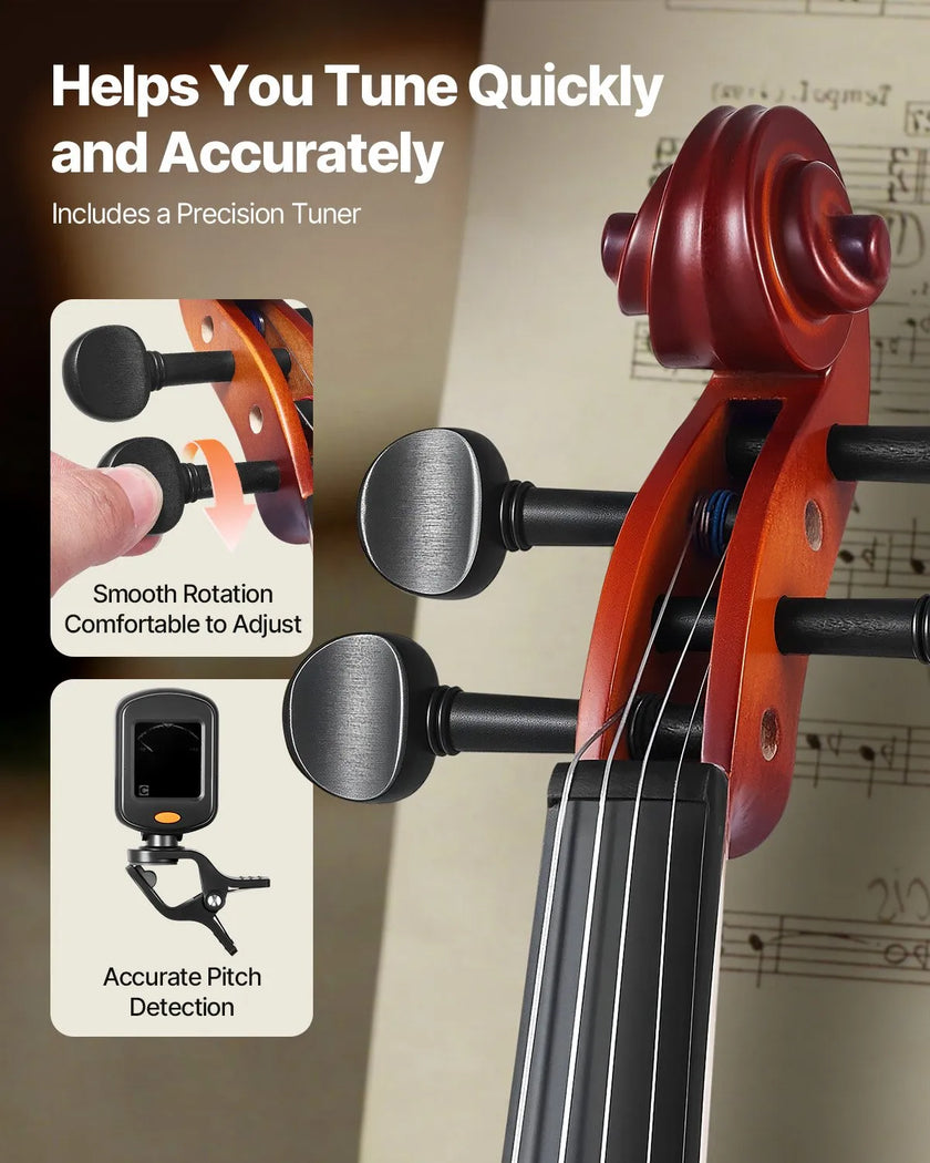 VEVOR Violin 4/4 Size Fiddle Set for Adult Beginners with Case Rosin Brown