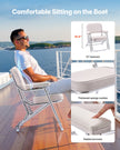 VEVOR Folding Deck Chair Boat Seat with Aluminum Alloy Frame Non-slip Foot Pads