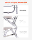 VEVOR Folding Deck Chair Boat Seat with Aluminum Alloy Frame Non-slip Foot Pads