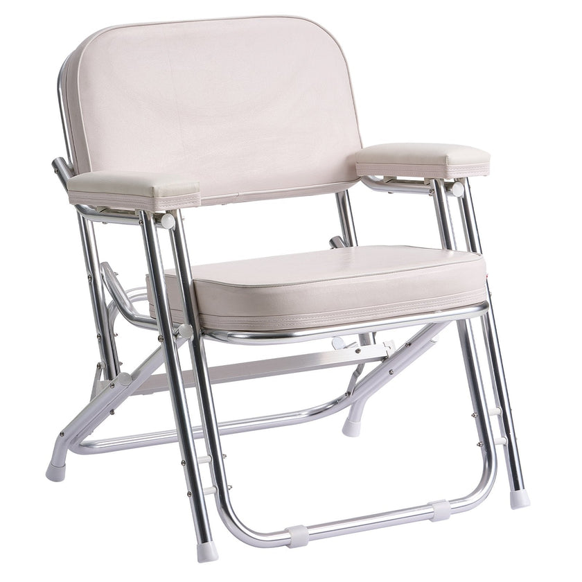 VEVOR Folding Deck Chair Boat Seat with Aluminum Alloy Frame Non-slip Foot Pads