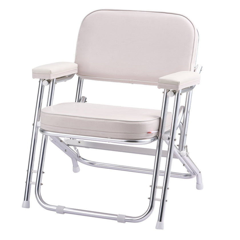 VEVOR Folding Deck Chair Boat Seat with Aluminum Alloy Frame Non-slip Foot Pads