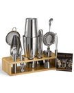 VEVOR Cocktail Shaker Set 13 Pcs Bartender Kit Stainless Steel Bar Tools Silver