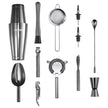 VEVOR Cocktail Shaker Set 13Pcs Bartender Kit Stainless Steel Bar Tools Gunmetal