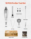 VEVOR Cocktail Shaker Set 10 Pcs Bartender Kit Stainless Steel Bar Tools Silver