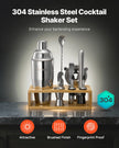 VEVOR Cocktail Shaker Set 10 Pcs Bartender Kit Stainless Steel Bar Tools Silver