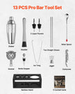VEVOR Cocktail Shaker Set 13 Pcs Bar Tools Stainless Steel Bartender Kit Silver