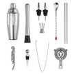 VEVOR Cocktail Shaker Set 13 Pcs Bar Tools Stainless Steel Bartender Kit Silver