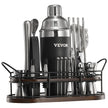 VEVOR Cocktail Shaker Set 23 Pcs Bartender Kit Stainless Steel Bar Tools Silver