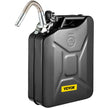 VEVOR Fuel Can, 5.3 Gallon / 20 L Portable Gas Can with Flexible Spout System, Rustproof ? Heat-resistant Steel Fuel Tank for Cars Trucks Equipment, Black
