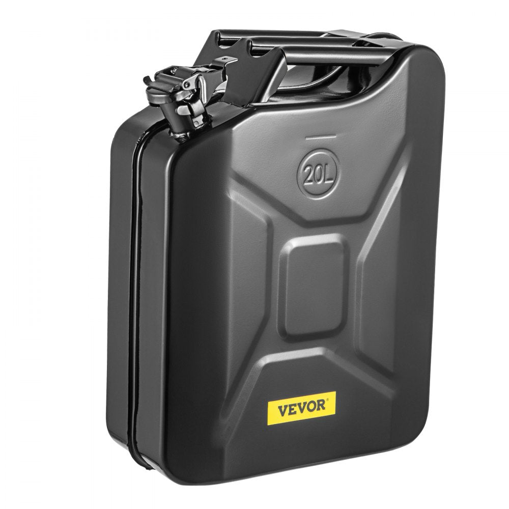 VEVOR Fuel Can, 5.3 Gallon / 20 L Portable Gas Can with Flexible Spout System, Rustproof ? Heat-resistant Steel Fuel Tank for Cars Trucks Equipment, Black