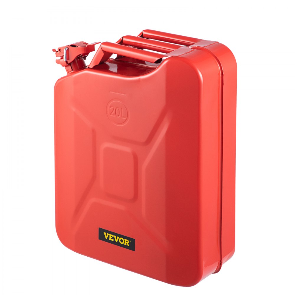 VEVOR Fuel Can, 5.3 Gallon / 20 L Portable Gas Can with Flexible Spout System, Rustproof ? Heat-resistant Steel Fuel Tank for Cars Trucks Equipment, Red